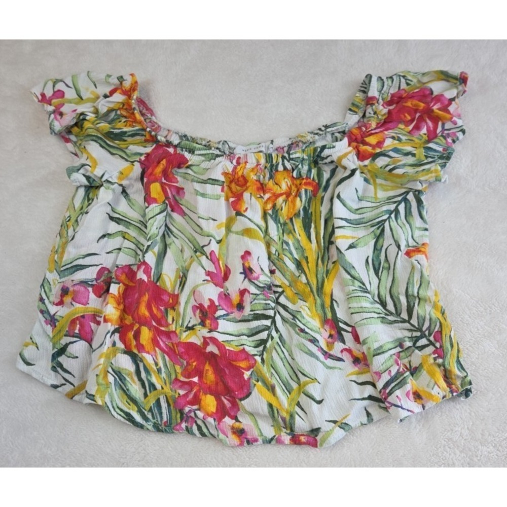 Mind Code Women's Floral Print Off-Shoulder Blouse Size M